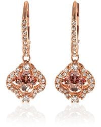 Swarovski - Rose- Tone Plated Sparkling Dance Clover Pierced Earrings - Lyst