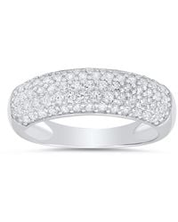 Kylie Harper - Sterling Pave Cz Band Ring - Lyst