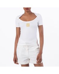 Balmain - Pb Logo Embroidered T-Shirt - Lyst