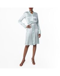 Bally - Long-Sleeved Silk Shirt Dress - Lyst