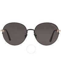 Tom Ford - Round Sunglasses Ft0966-k 01a 58 - Lyst