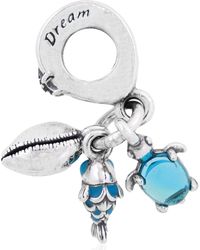 PANDORA - Ladies Fish, Sea Turtle & Conch Triple Dangle Charm - Lyst