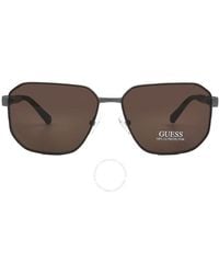 Guess Factory - Brown Oversized Sunglasses Gf5086 09e 59 - Lyst