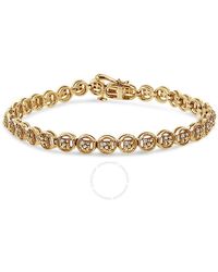 Haus of Brilliance - 14k Yellow Gold Plated .925 Sterling Silver 1/10 Cttw Diamond Open Circle Wheel Link 7'' Tennis Bracelet - Lyst