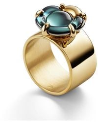 Baccarat - 's B Flower Vermeil Green Crystal Ring 2807629 - Lyst