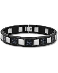 Robert Alton - Stainless Steel & Tungsten Finish Carbon Fiber Link Bracelet - Lyst