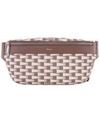 Bally - Geometric Pattern Leather Belt Bag - Lyst