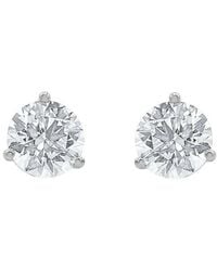Brilliant Diamond - 14Kt 2.00 Carat Lab Grown Diamond Stud Earrings For - Lyst