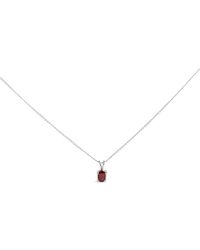 Haus of Brilliance - 14K 6X4Mm Oval Shaped Garnet Solitaire Pendant Necklace - Lyst