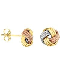 Kylie Harper - Ladies 14K Tri- Diamond-Cut Love Knot Earrings - Lyst