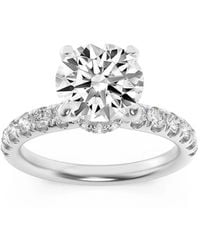 Mure And Co - 1.5Ctw Round Shaped Lab Grown Diamond (F/Vs) Hidden Halo Accented Ring - Lyst