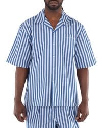 Marni - Striped Embroidered Logo Cotton Shirt - Lyst