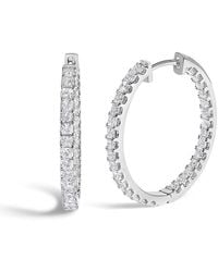 Haus of Brilliance - 14K 3.00 Cttw Princess Diamond Inside Out Elongated Hoop Earrings - Lyst