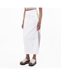 Loewe - Deconstructed Cotton Denim Skirt, Brand Size 36 Us - Lyst