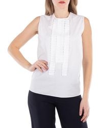 Marni - Pleated Detailing Poplin Sleeveless Top - Lyst