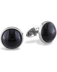 Amour - 17 Ct Tgw Onyx Bezel Set Cufflinks With Milgrain Finish - Lyst