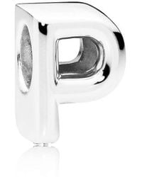 PANDORA - Letter P Charm - Lyst