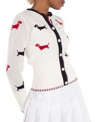 Thom Browne - Ladies Cotton Pointelle Hector Cardigan - Lyst