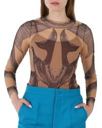 Burberry - Ladies Mermaid Tail-Print Tulle Long Sleeve Bodysuit - Lyst