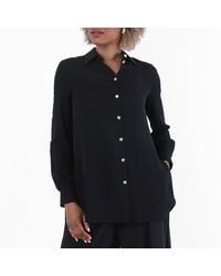 Ferragamo - Mulberry Silk Georgette Shirt, Brand Size 44 Us - Lyst