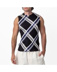 Burberry - Check Jacquard-Knitted Silk Vest - Lyst
