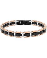 Robert Alton - Stainless Steel With & Rose Finish Bracelet - Lyst