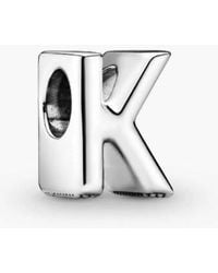 PANDORA - Letter K Charm - Lyst