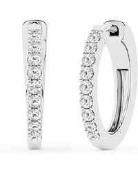 Brilliant Diamond - 0.50 Carat Round Lab Grown Diamond Single Row Hoop Earrings - Lyst