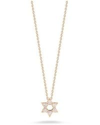 Roberto Coin - 18K Rose Tiny Treasures Diamond Star Of David Necklace - Lyst