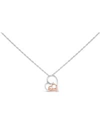 Haus of Brilliance - 14K Rose Plated Sterling Diamond Accent Mom Heart Pendant Necklace - Lyst