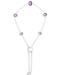 Haus of Brilliance - 925 Sterling Bezel Set Amethyst 5 Station Adjustable Bolo Bracelet - Lyst
