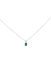 Haus of Brilliance - 14K 6X4Mm Oval Shaped Emerald Solitaire Pendant Necklace - Lyst