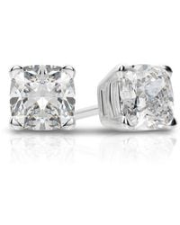 Tresorra - 14K Cushion Cut Earth Mined Diamond Stud Earrings - Lyst