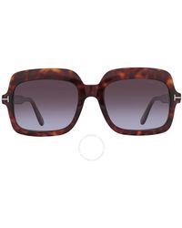 Tom Ford - Wallis Bordeaux Gradient Square Sunglasses Ft0688 54t 56 - Lyst