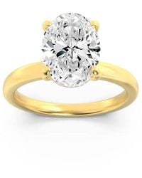 Mure And Co - 2Ctw Oval Shaped Lab Grown Diamond (F/Vs) Hidden Halo Plain Shank Engagement Ring - Lyst