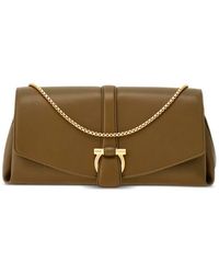 Ferragamo - Front Flap Chain-Link Shoulder Bag - Lyst