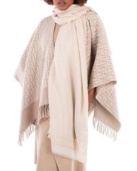 Fendi - Jacquard Ff Logo Fringed Scarf - Lyst