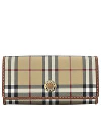Burberry - Archive Check And Leather Halton Continental Wallet - Lyst