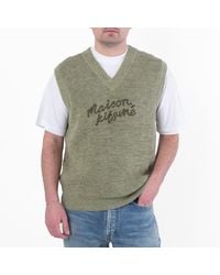Maison Kitsuné - Embroidered Logo Sleeveless Sweater - Lyst