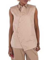 Tibi - Sleeveless Poplin Shoulderpad Shirt - Lyst