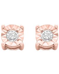 Haus of Brilliance - 10k Re-gold Plated Sterling Silver 1/10ct. Tdw Round-cut Diamond Miracle-plated Stud Earrings - Lyst