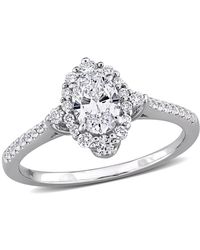 Created Forever - 3/4Ct Tw Oval And Round-Cut Lab-Grown Diamond Halo Engagement Ring - Lyst
