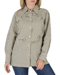 KENZO - Ladies Gingham Print Boke Flower Long-Sleeve Cotton Shirt, Brand Size 38 (Us - Lyst