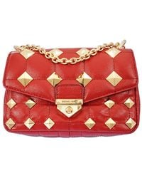 Michael Kors - Soho Small Studded Quilted Patent Leather Shoulder Bag - Lyst