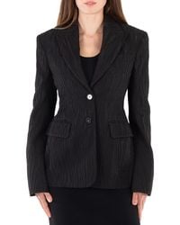Stella McCartney - Tree Bark Jacquard Single-Breasted Blazer, Brand Size 36 (Us - Lyst