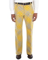 Burberry - Checked Straight-Leg Trousers, Brand Size 44 Waist - Lyst