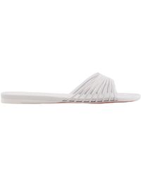 AMINA MUADDI - Mookie Leather Slides, Brand Size 38 Us - Lyst