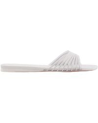 AMINA MUADDI - Mookie Leather Slides, Brand Size 38 Us - Lyst