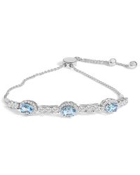 Haus of Brilliance - 925 Sterling Swiss Topaz And Sapphire Bolo Bracelet - Lyst