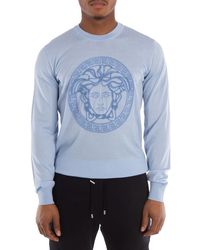 Versace - Medusa Embroidered Wool Sweater - Lyst